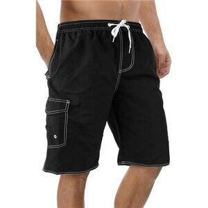 Quick Dry Swim Shorts Men 11" Inseam Mesh Lining